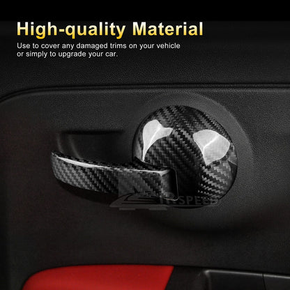 Black Carbon Fiber Door Handle Cover for FIAT 500 2008-2023 Abarth 595 2012-2023 - detail view 5