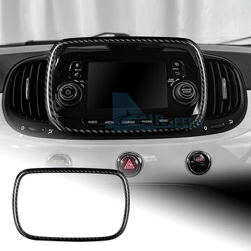 Car Center Navigation Frame Cover Carbon Fiber for FIAT 500 Abarth 595 2016-2024