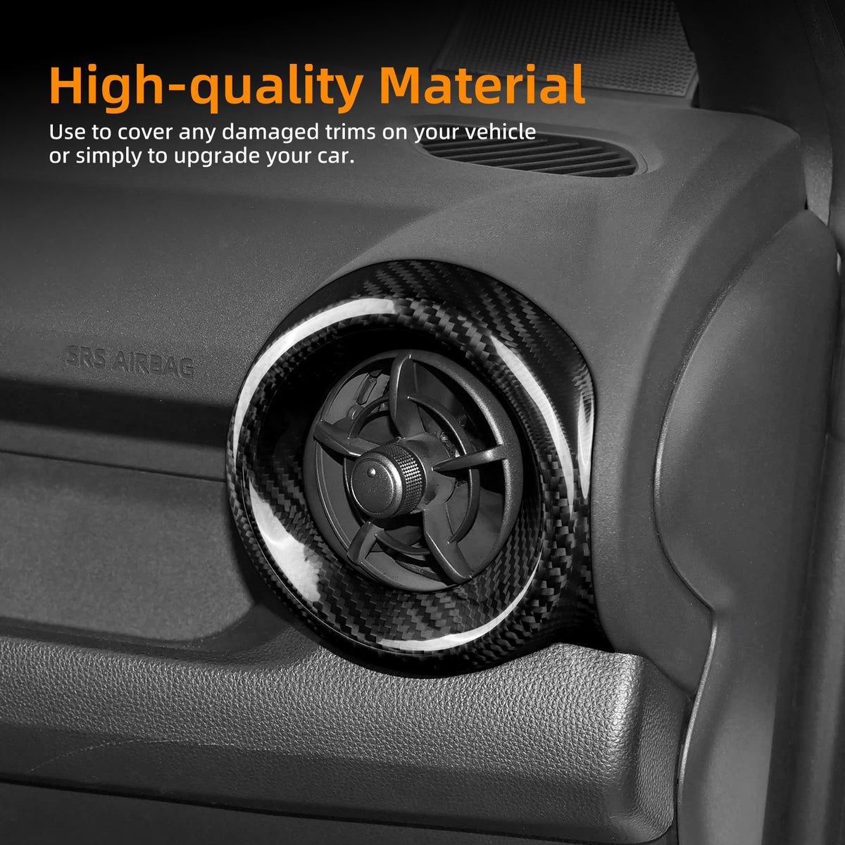Black Carbon Fiber Passenger Side Air Outlet Cover for Toyota GR Yaris 2025-2026 - detail view 5