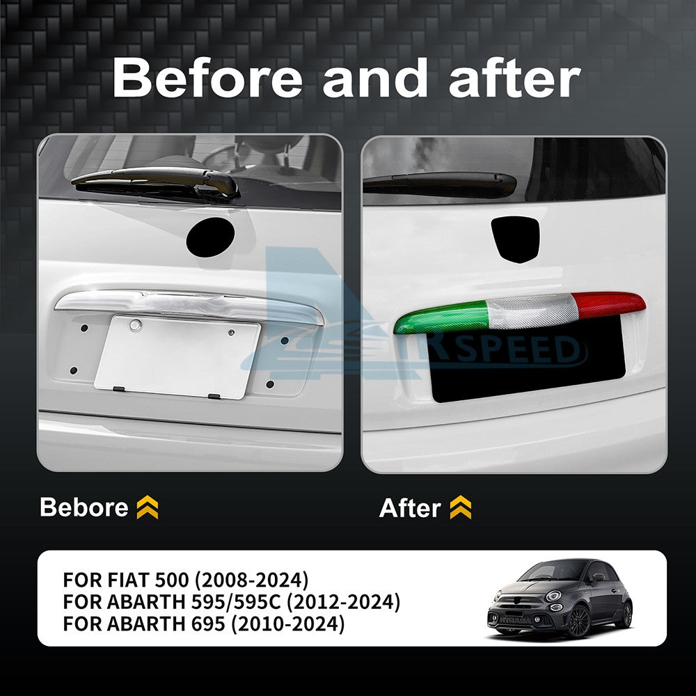 For Abarth 595 595C 2012-2024 695 2010-24 Trunk Switch Strip Cover Carbon Fiber - detail view 3