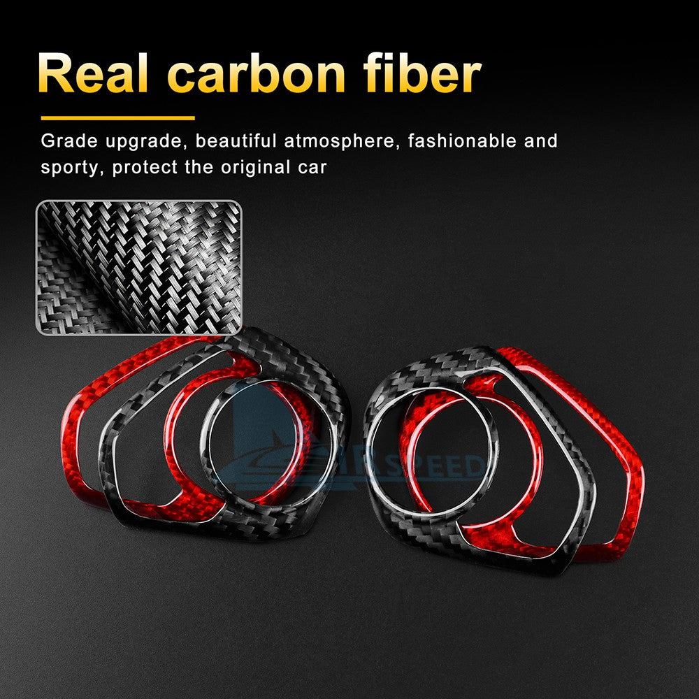 Steering Wheel Button Frame Cover Red Hard Carbon Fiber for BRZ Toyota 86 17-25 - detail view 5