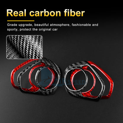 Steering Wheel Button Frame Cover Red Hard Carbon Fiber for BRZ Toyota 86 17-25 - detail view 5