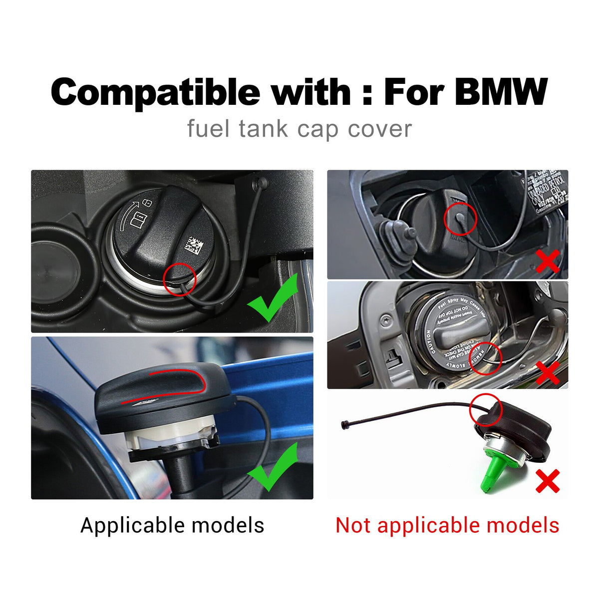 For BMW E90 E91 F10 F12 F48 G01 G30 Fuel Gas Tank Filler Cap Cover Carbon Fiber - detail view