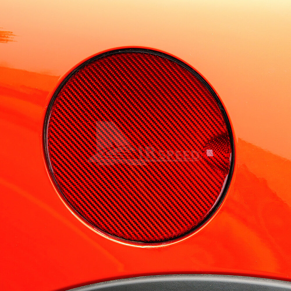 For MINI R55 07-13 R56 06-2013 Red Car Oil Gas Fuel Tank Cap Cover Carbon Fiber - detail view 6