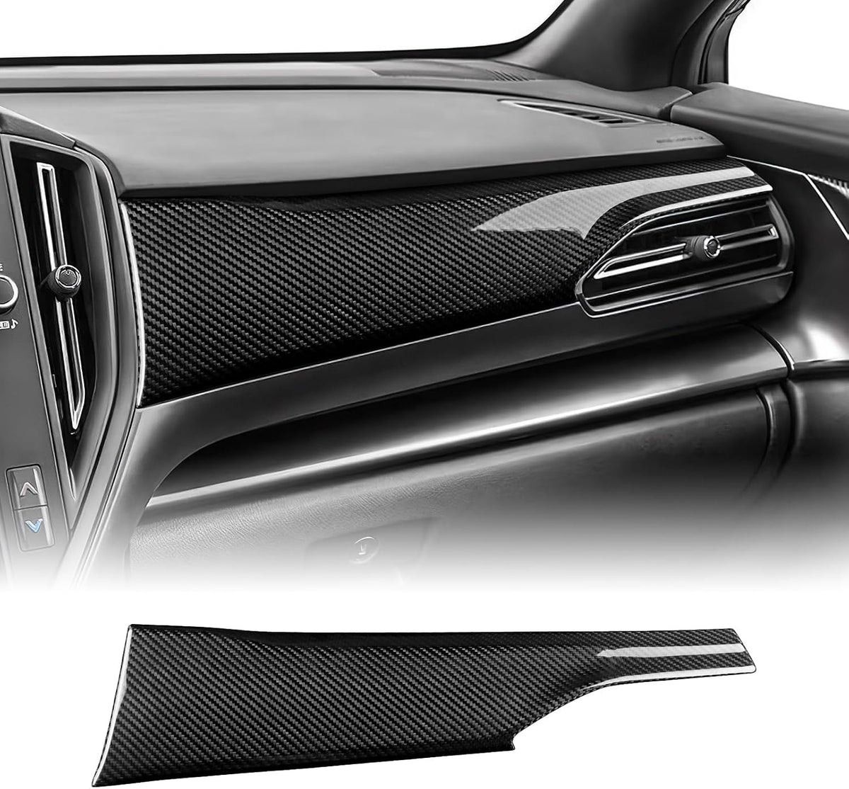 Black Hard Carbon Hazard Warning Button Trim For Subaru WRX 2022-2023 - detail view 15