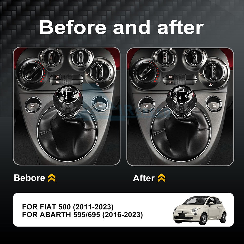 For Fiat 500 Abarth 595 2016-23 Real Hard Carbon Fiber Window Lift Switch Ring - detail view 3