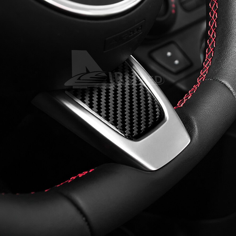 Steering Wheel Interior REAL HARD Carbon Fiber For Fiat 500 Abarth 595 2012-2015 - detail view 5