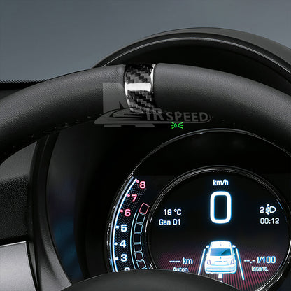 REAL HARD Carbon Fiber Steering Wheel Cover Ring Sticker For Fiat 500 2020-2023 - detail view 4