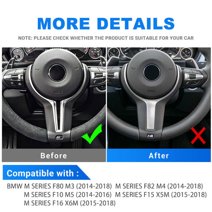 Black Real Hard Carbon Fiber Steering Wheel Chin Cover For BMW F80 F82 F10 F15 - detail view 3