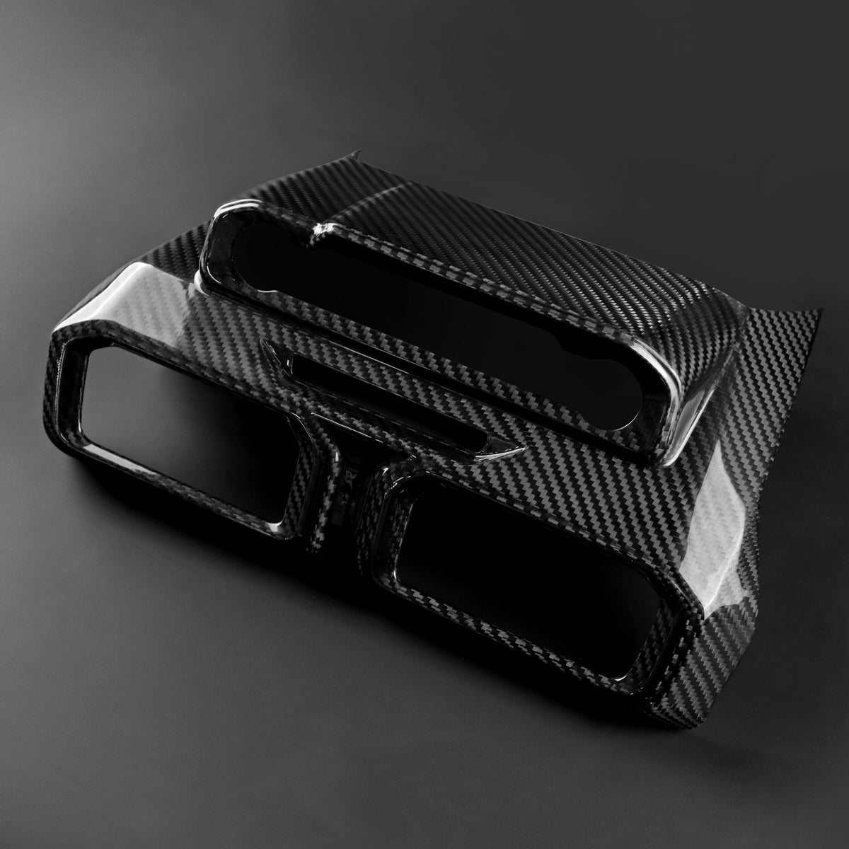 HARD Carbon Fiber Car Center Console Frame Cover Trim for Ford Mustang 2024-2027 - detail view 8