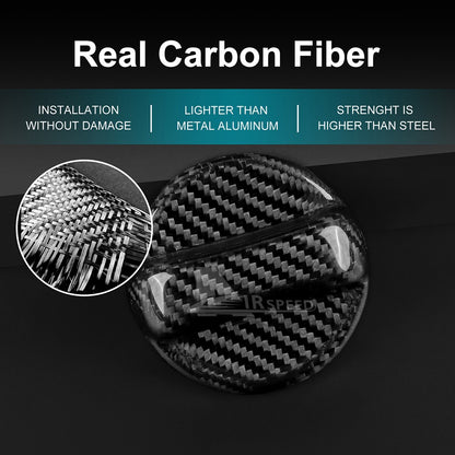 For Subaru Toyota Lexus Mazda Black Carbon Fiber Car Fuel Tank Cap Oil Gas Cover