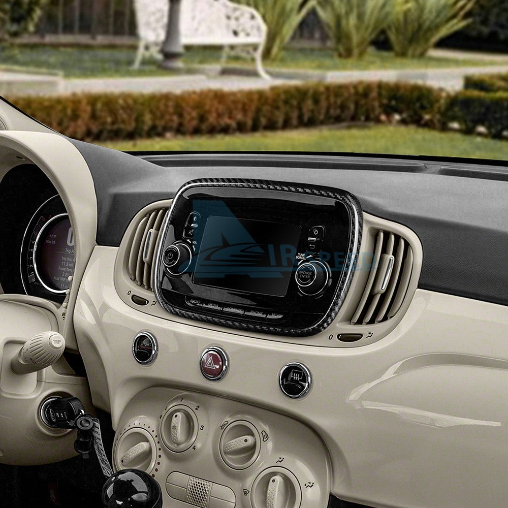 Car Center Navigation Frame Cover Carbon Fiber for FIAT 500 Abarth 595 2016-2024 - detail view 8