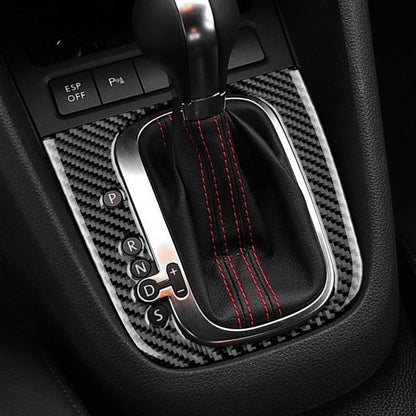 For Volkswagen Golf 6 2008-2013 Car Gear Shift Panel Sticker Black Carbon Fiber（U.S. Stock）