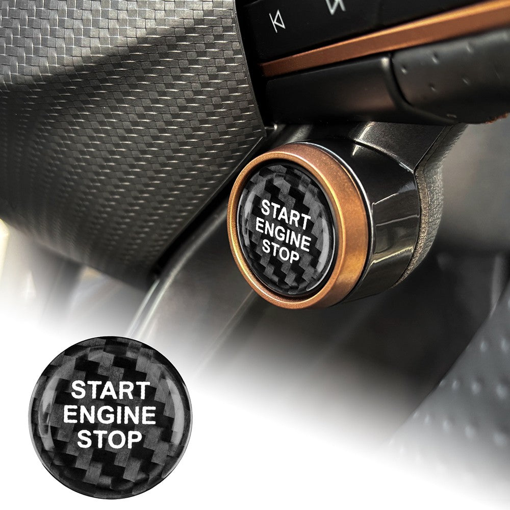 Black Carbon Fiber Car Engine Start Button Sticker for Cupra Ateca Leon 2021-26 - product view