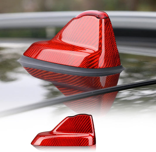 For Mini Cooper F54 F60 Red Hard Carbon Fiber Roof Antenna Shark Fin Cover Cap - product view