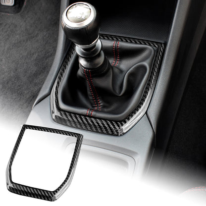 Black Gear Shifter Panel Cover REAL HARD Carbon Fiber For Subaru WRX 2022-2023 - product view