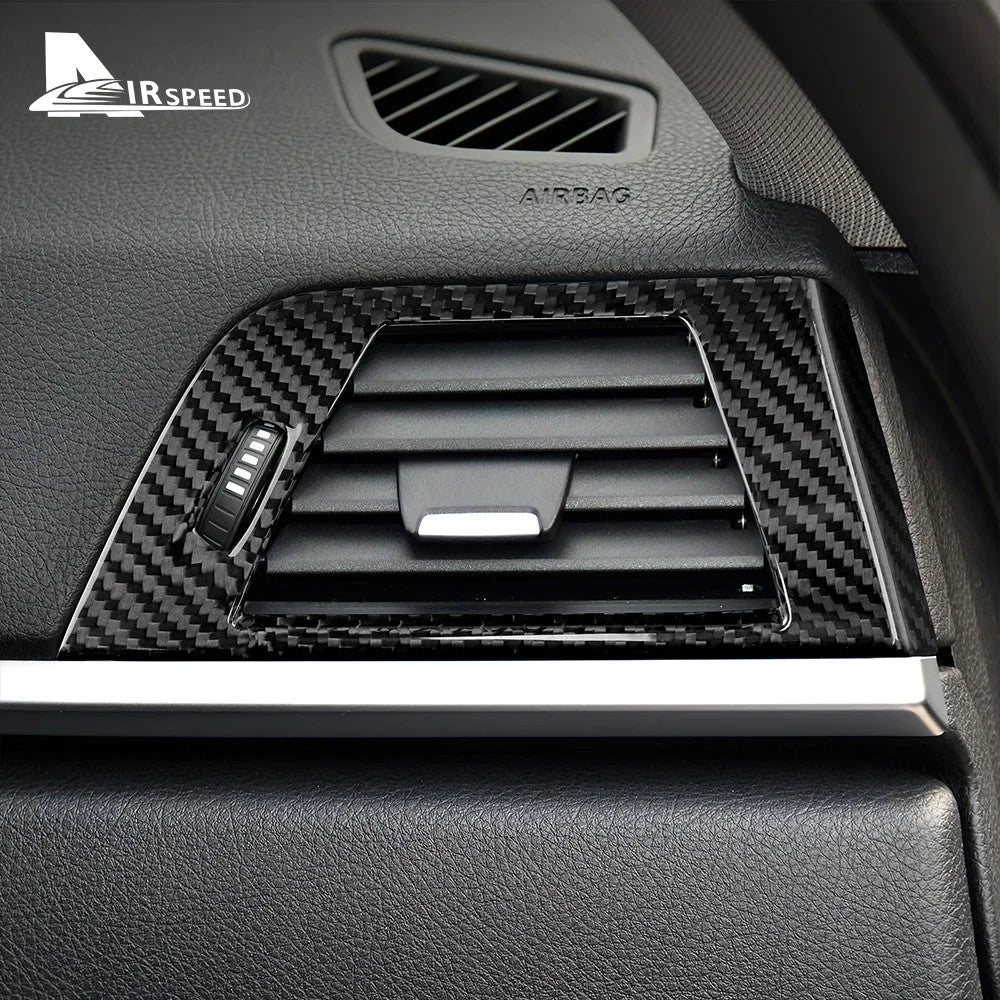 For BMW 3 Series F30 M3 F80 2013-2018 Air Vent Frame Trim Dry Carbon Black RHD - detail view 4