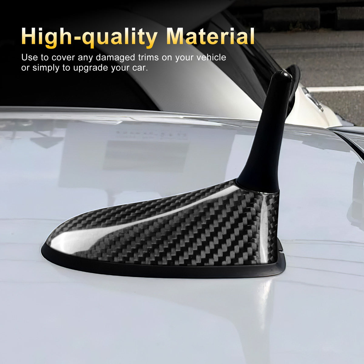 Car Antenna Cover Trim Black Carbon Fiber for FIAT 500 Abarth 595 2016-2024 - detail view 5