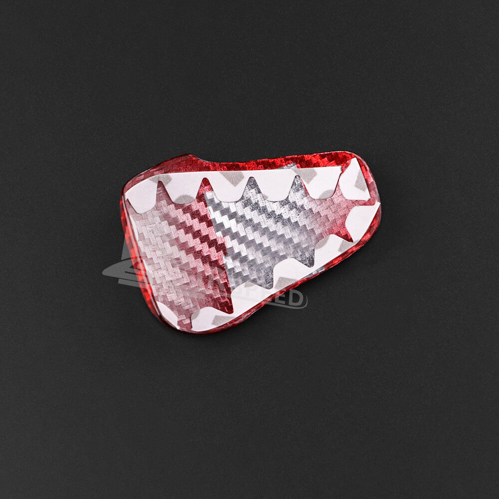 For Subaru Crosstrek 2023-2024 Gear Shift Knob Cover REAL HARD Carbon Fiber RED - detail view 7