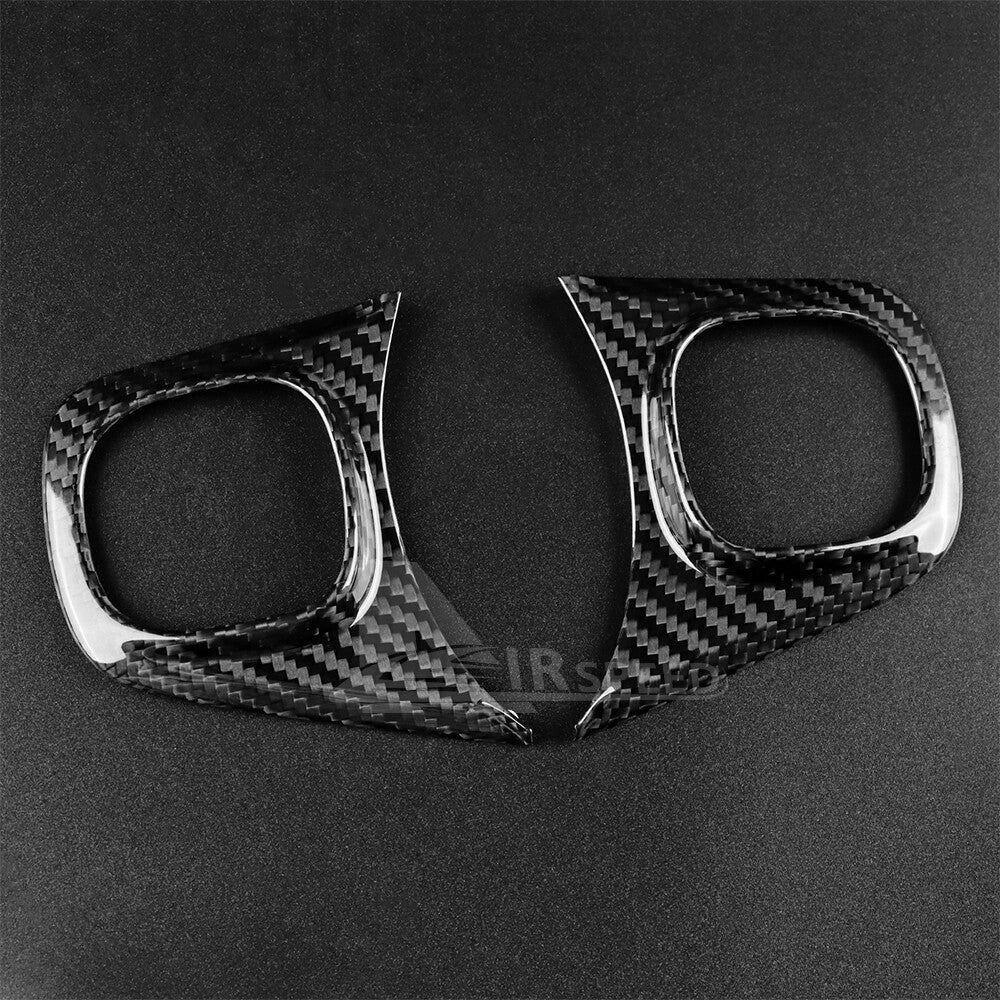 Steering Wheel Button Cover Real Hard Black Carbon Fiber For Fiat 500 2020-2023 - detail view 7