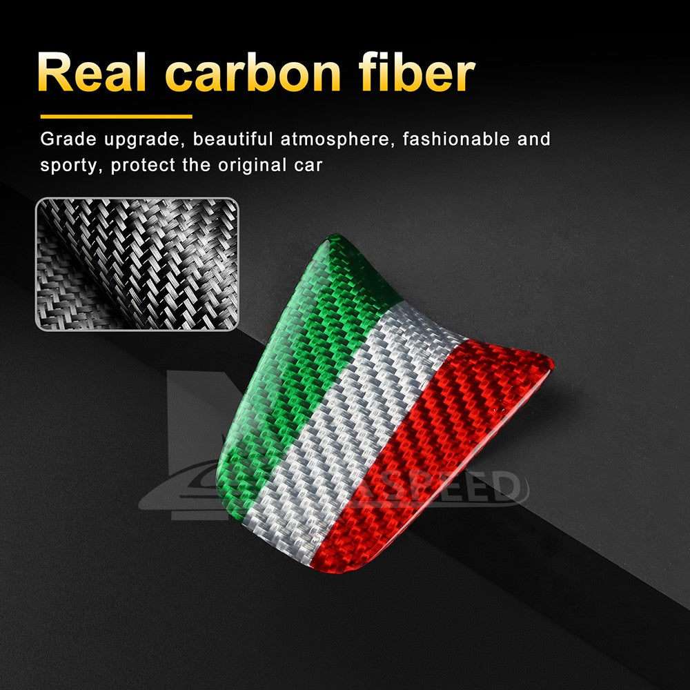 For FIAT 500 Abarth 595 20-23 Italy Flag Carbon Fiber Steering Wheel Chin Cover - detail view 5