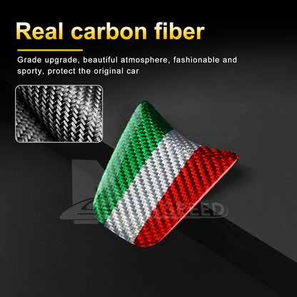 For FIAT 500 Abarth 595 20-23 Italy Flag Carbon Fiber Steering Wheel Chin Cover - detail view 5