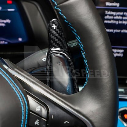 For Corvette C8 2020-2023 Carbon Fiber Steering Wheel Paddle Shifter Extension