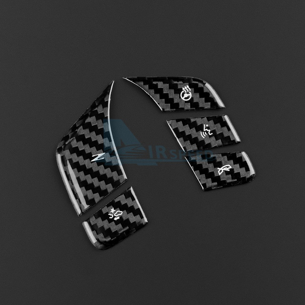 For Corvette C8 2024-2025 HARD Carbon Fiber Steering Wheel Voice Button Stickers