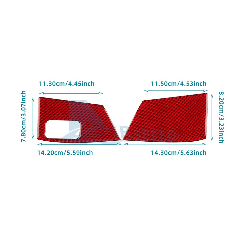 Red Trunk Switch Button Panel Stickers Carbon Fiber for Audi Q4 E-Tron 2021-2025（U.S. Stock）