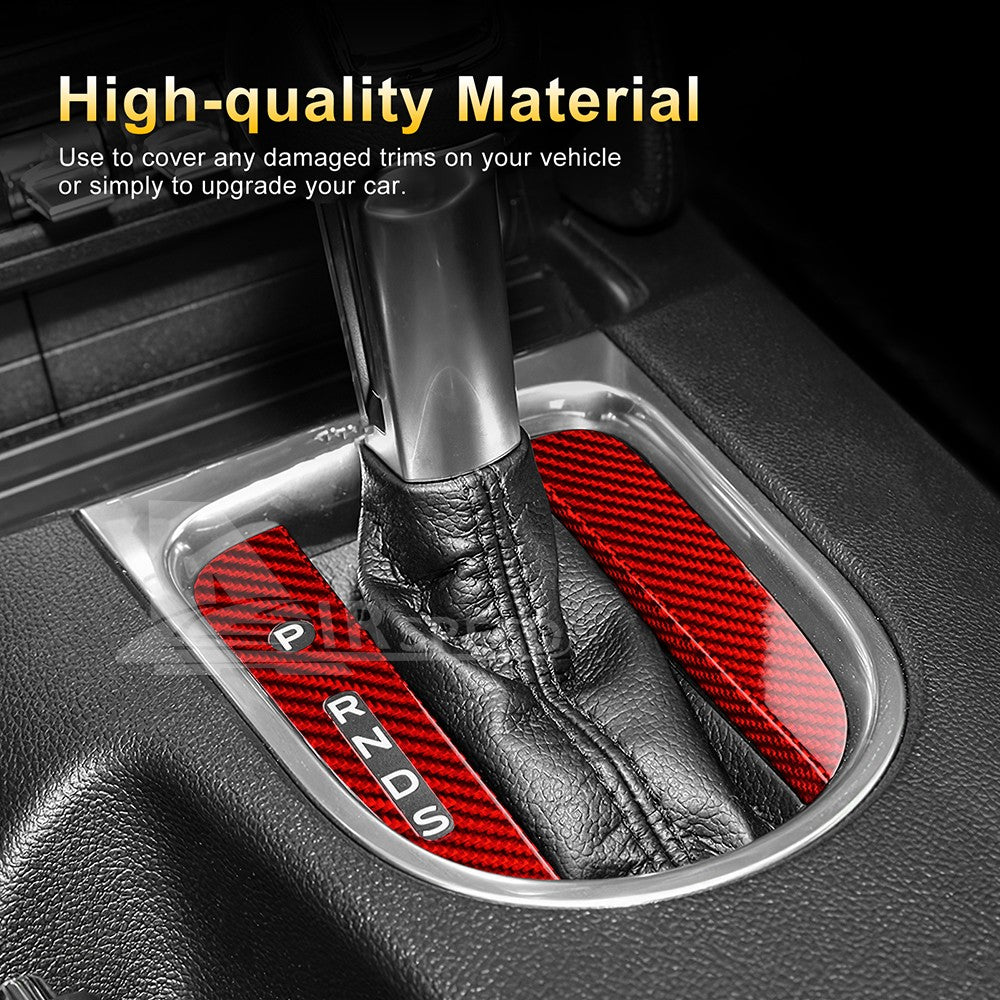 For Ford Mustang 2015-2023 Center Gear Shift Panel Cover REAL HARD Carbon Fiber - detail view 4