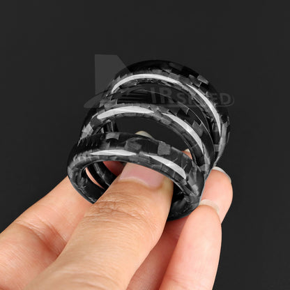 Carbon Fiber Warning Light Button Cover for FIAT 500 2008-2023 Abarth 595 12-23 - detail view 8
