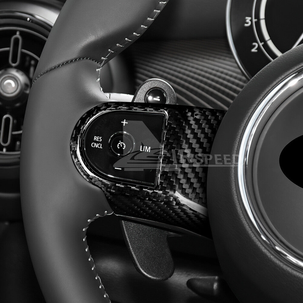 For MINI F55 F56 F60 2022-2023 Steering Wheel Cover REAL HARD Carbon Fiber BLACK - detail view 5