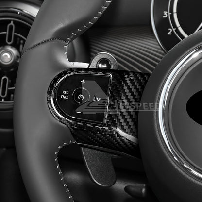 For MINI F55 F56 F60 2022-2023 Steering Wheel Cover REAL HARD Carbon Fiber BLACK - detail view 5