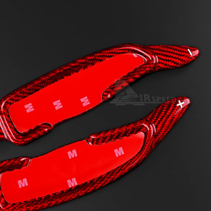 For Hyundai Genesis 2021-2022 Red Carbon Steering Wheel Paddle Shifter Extension