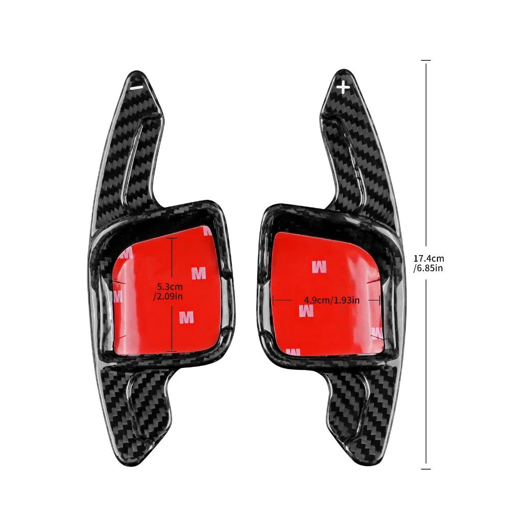 Mercedes Benz W206 W223 22-23 Steering Paddle Shift Black Dry Carbon 652 - detail view