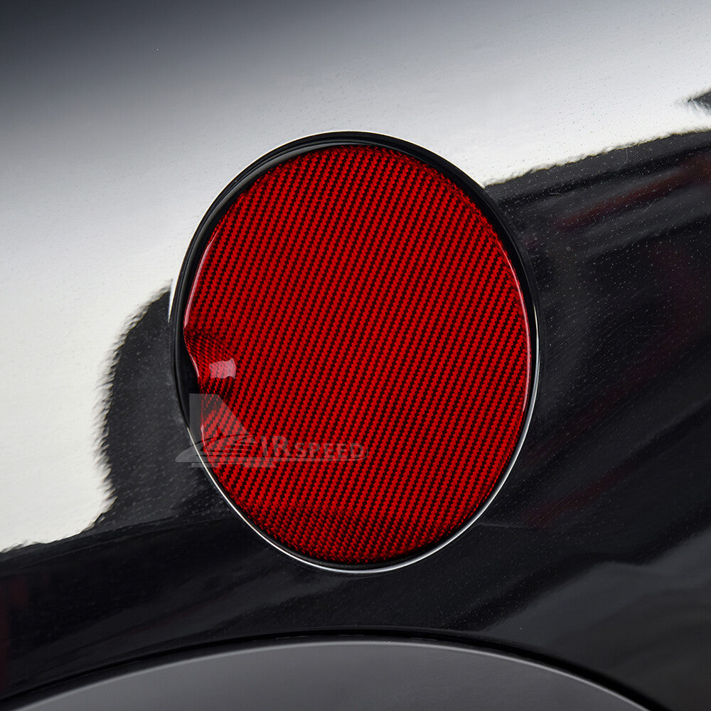 For MINI F55 F56 14-2023 F57 16-2023 Red Fuel Gas Tank Cap Cover Carbon Fiber - detail view 5