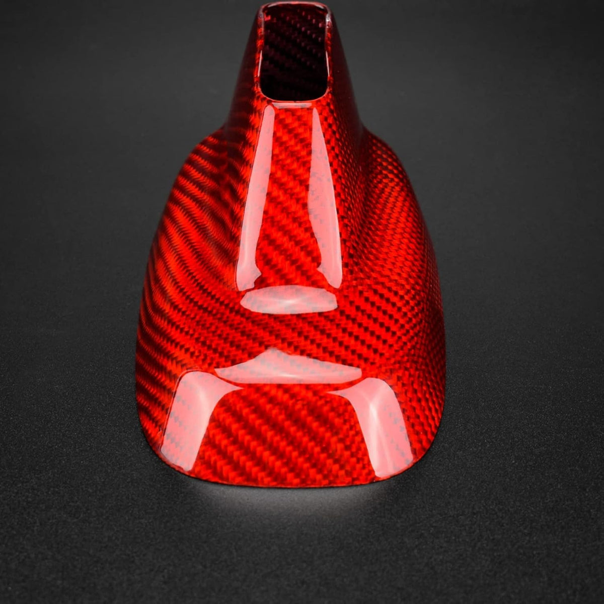 For Mini Cooper F54 F60 Red Hard Carbon Fiber Roof Antenna Shark Fin Cover Cap - detail view 7
