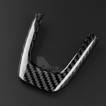Black Steering Wheel Center Cover REAL HARD Carbon Fiber For Fiat 500 Abarth 595 - detail view 8