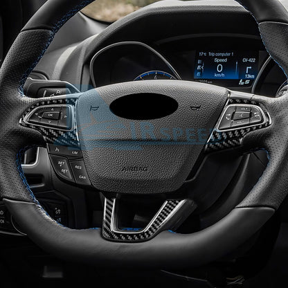 For Ford Focus SE ST RS 2015-2018 Steering Wheel Panel Sticker Trim Carbon Fiber（U.S. Stock）