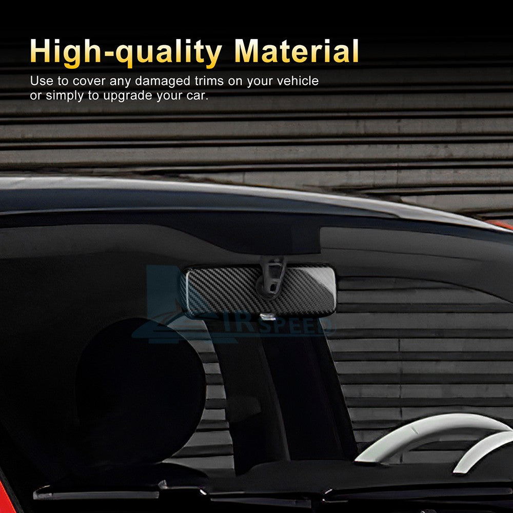 Interior Rear View Mirror Cover Carbon Fiber for Fiat 500 Abarth 595/695 2017-23 - detail view 6