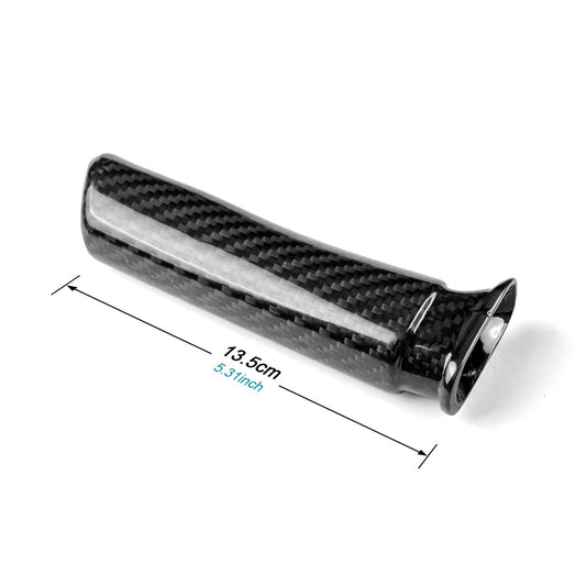 Black Hard Carbon Handbrake Sleeve For Subaru WRX 22+ BRZ GR86 21-26 - detail view