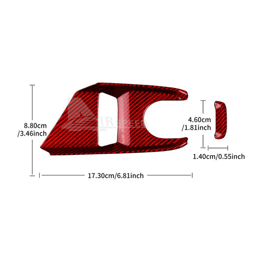 For Chevrolet Corvette C8 20-25 Center Button Frame Cover Red Hard Carbon Fiber