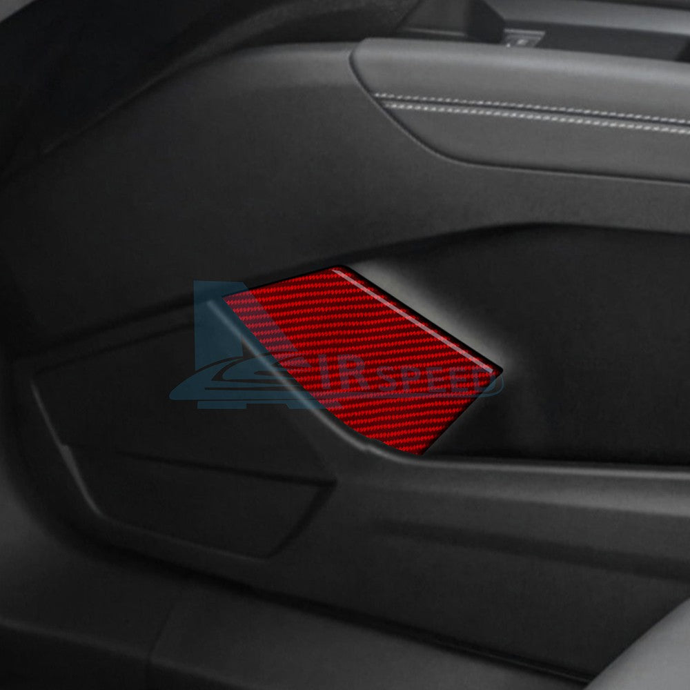 Red Trunk Switch Button Panel Stickers Carbon Fiber for Audi Q4 E-Tron 2021-2025（U.S. Stock）