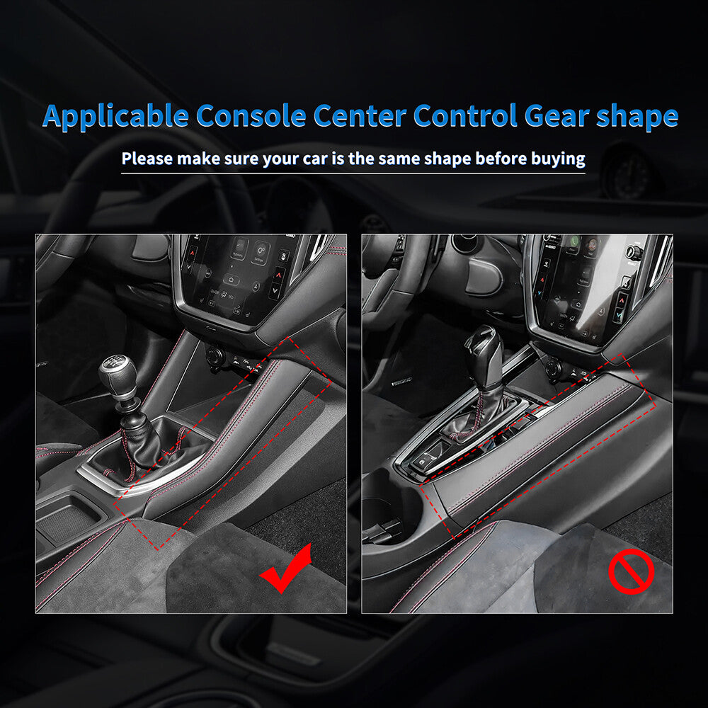 REAL HARD Carbon Fiber Gear Shift Console Side Cover For Subaru WRX STI 22-2023 - detail view 3