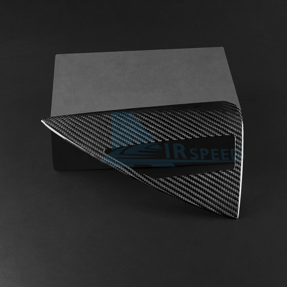 REAL HARD Carbon Fiber Charging Port Panel Cover For Tesla Model 3 2024 Black - detail view 7