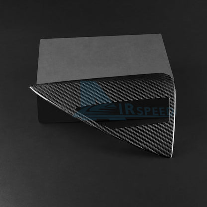 REAL HARD Carbon Fiber Charging Port Panel Cover For Tesla Model 3 2024 Black - detail view 7