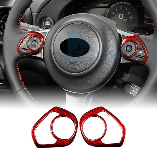Steering Wheel Button Frame Cover Red Hard Carbon Fiber for BRZ Toyota 86 17-25 - product view