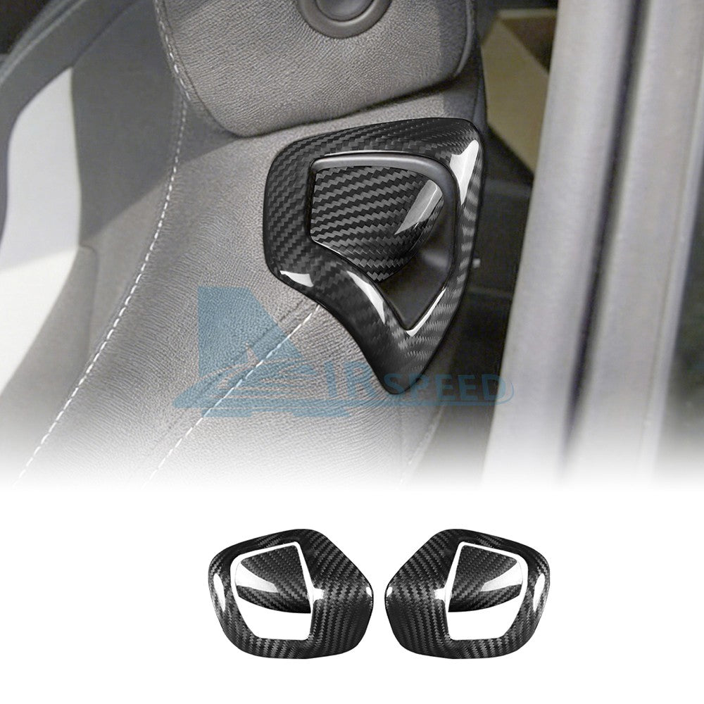 Black Hard Carbon Fiber Seat Back Handle Cover For Chevy Camaro 2016-2024 - detail view 11