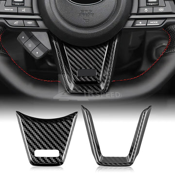 Black Center Steeing Wheel Cover REAL HARD Carbon Fiber For Subaru WRX 2022-2023