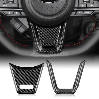 Black Center Steeing Wheel Cover REAL HARD Carbon Fiber For Subaru WRX 2022-2023 - product view